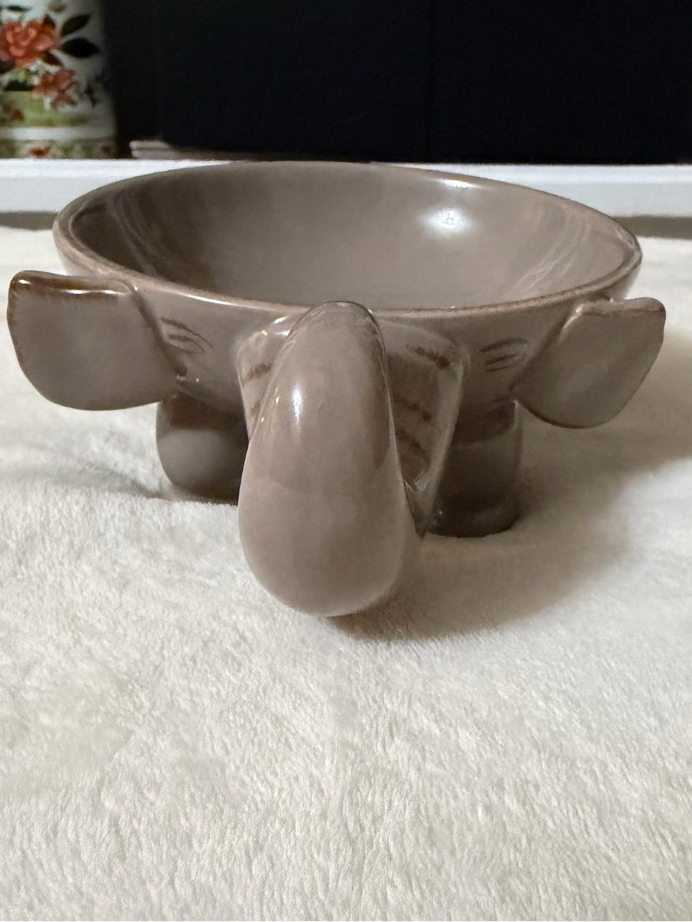 Home Essentials Gray Ceramic Elephant Footed Bowl